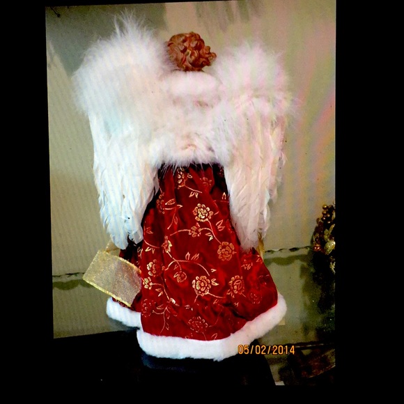 BRAND NEW! FEATHERED ANGEL TABLE TREE TOPPER - Picture 3 of 6